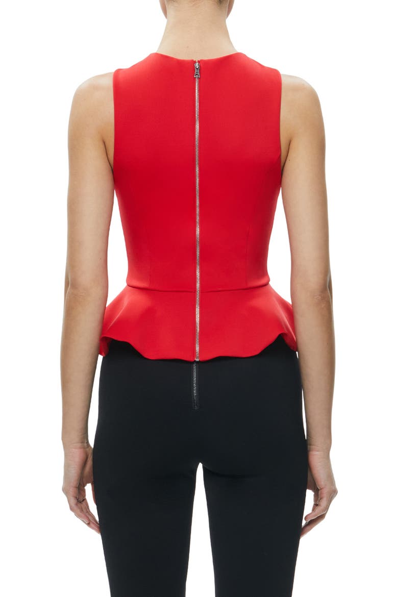 Poppy Peplum Top, Alternate, color, BRIGHT RUBY