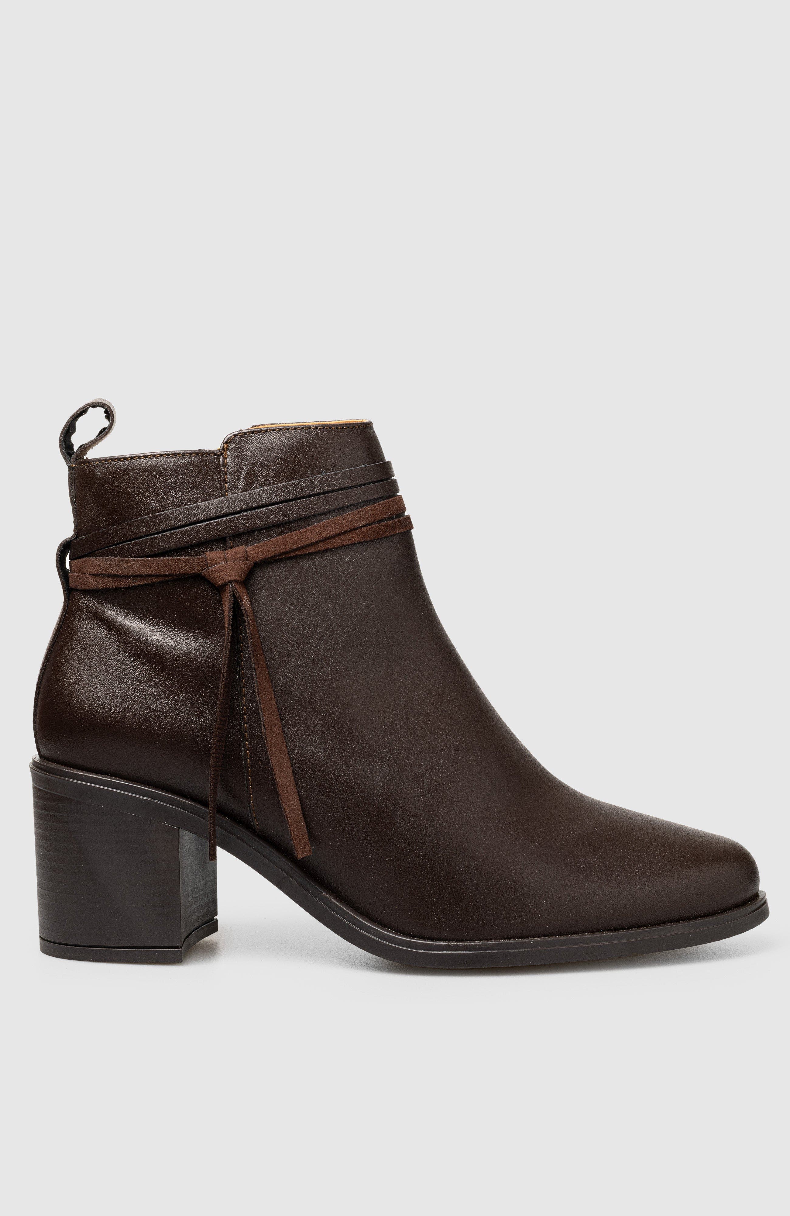 Alek Block Heel Side Up Bootie, Alternate, color, Brown