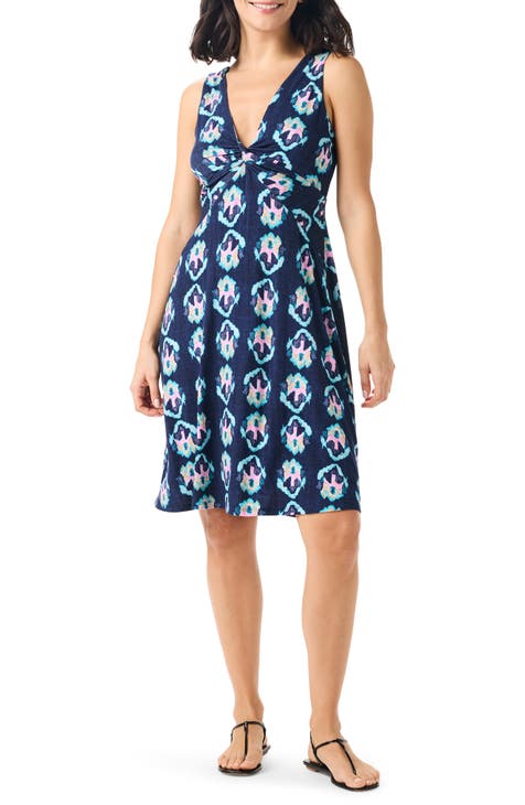 Ocean Batik Twist Front Jersey Dress