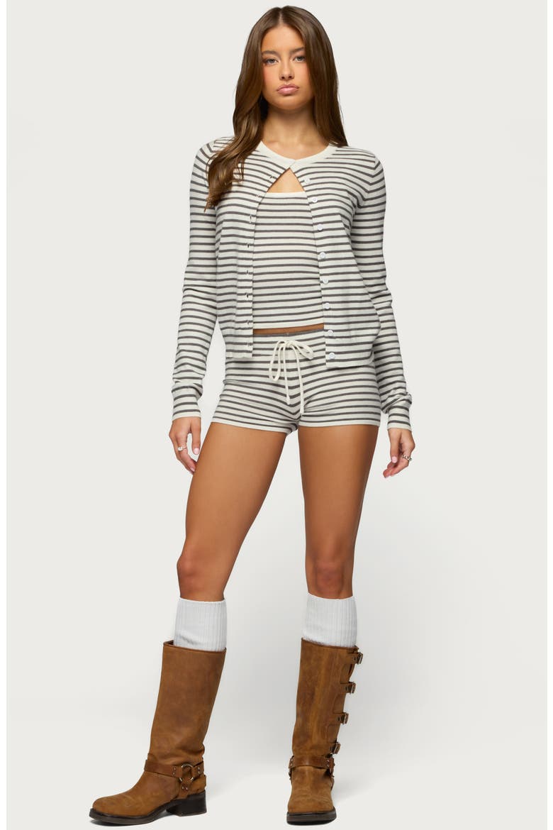 Lillian Stripe Cardigan, Alternate, color, CREAM