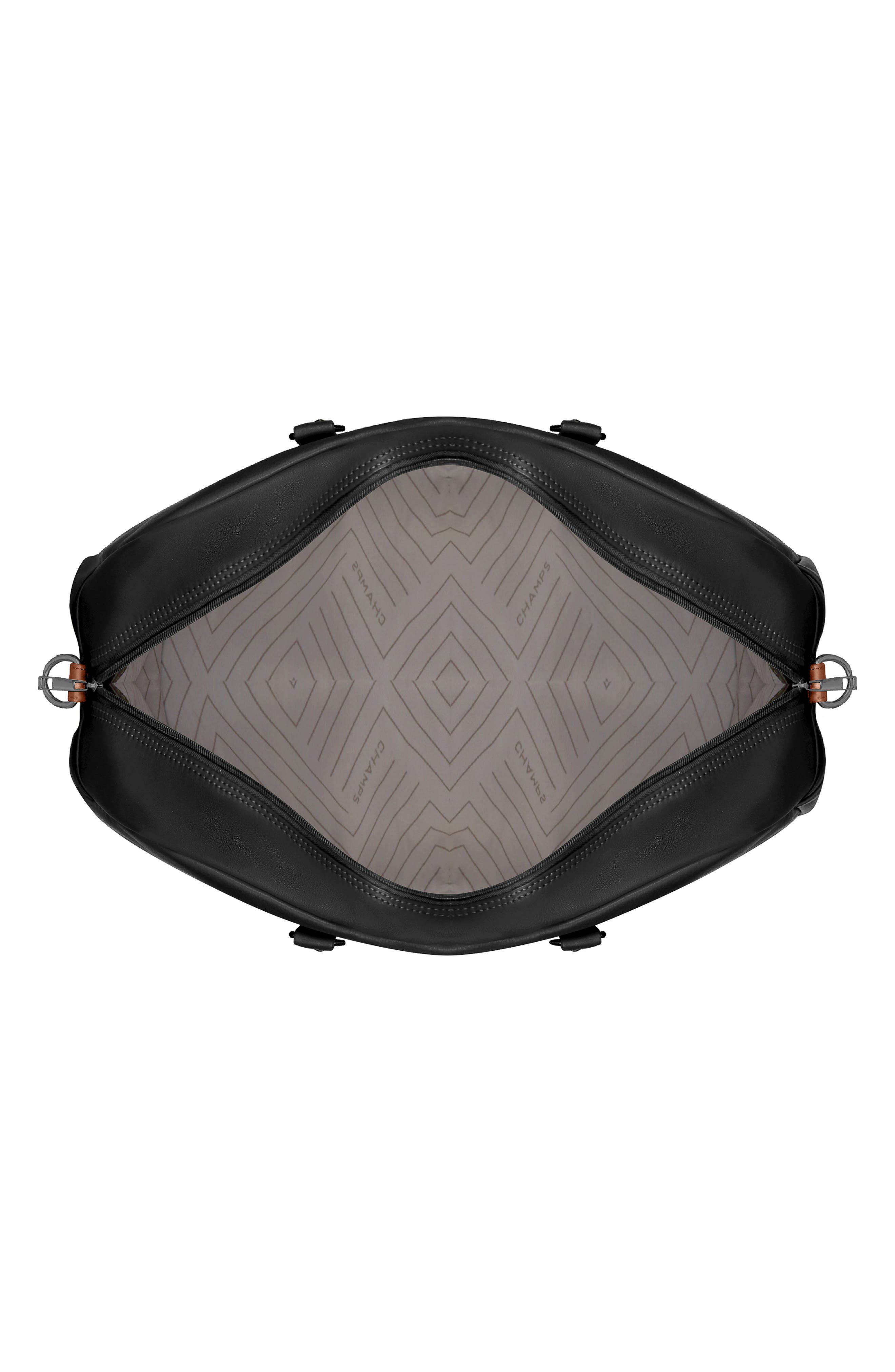 CHAMPS Onyx Leather Duffle Bag, Alternate, color, Black