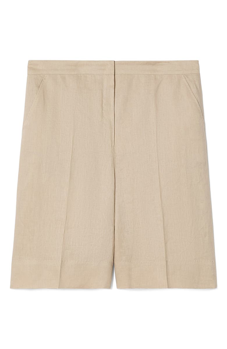 Marina Rinaldi Nodino Linen Shorts, Alternate, color, Beige