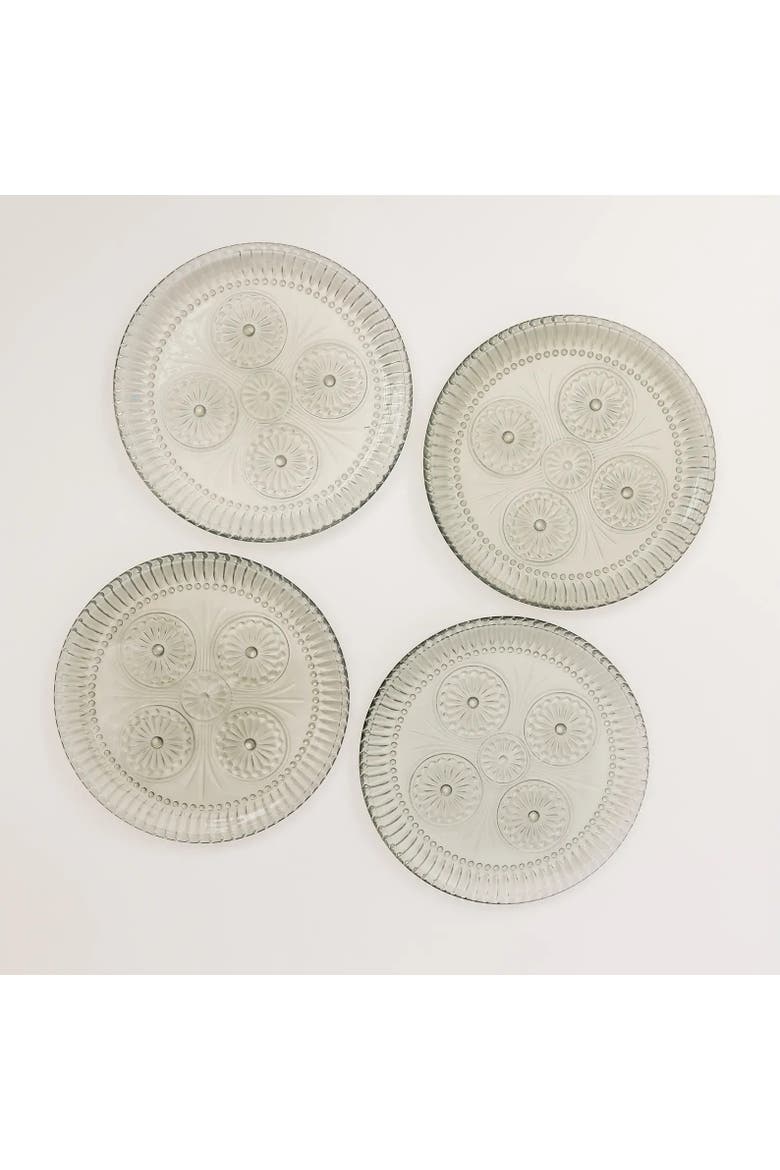 Eden Pressed Glass Plate Set, Alternate, color, No Color