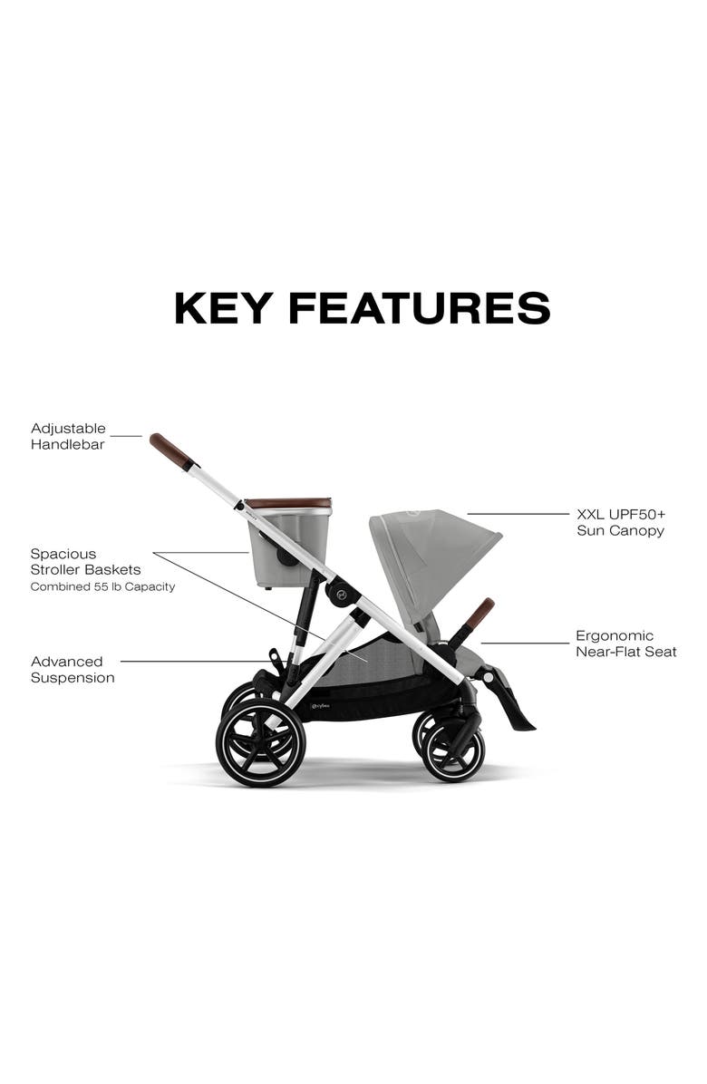 CYBEX Gazelle S Stroller & Cloud G Pro Travel System, Alternate, color, Stone Grey