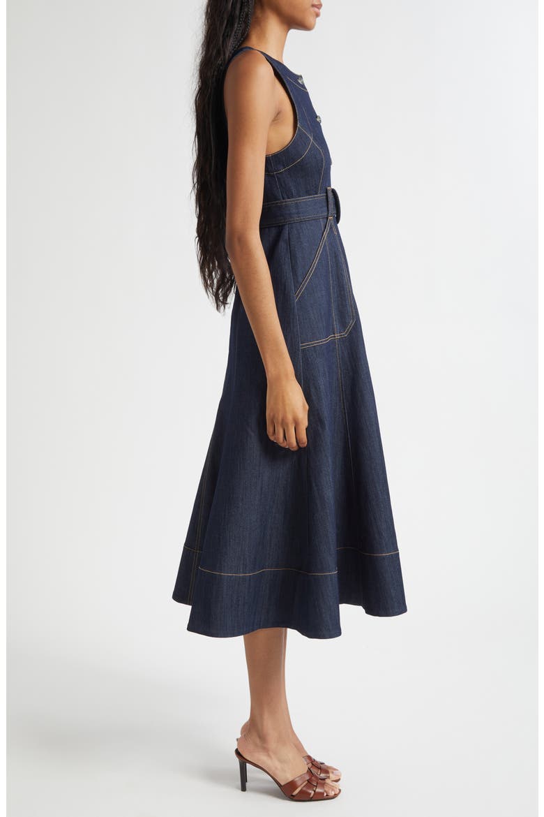 Cezanne Denim Midi Dress, Alternate, color, INDIGO