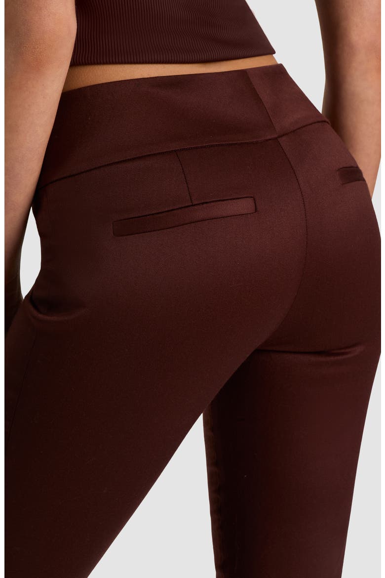 Olivia Satin Flare Wool Blend Pants, Alternate, color, DARK CHOCOLATE