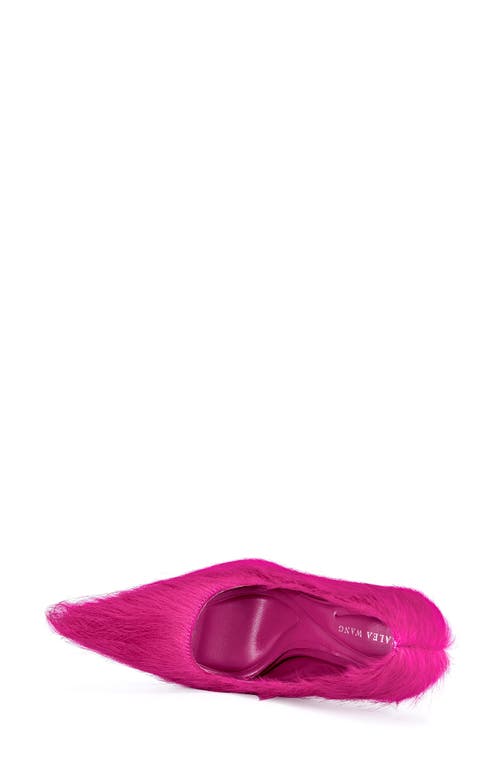 Azalea Wang Romee Faux Fur Pointed Toe Pump In Pink