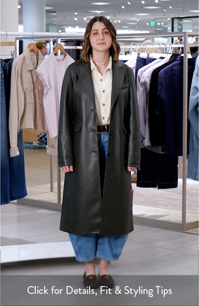 Longline Faux Leather Coat, sales video thumbnail