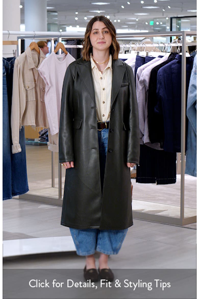 Longline Faux Leather Coat video