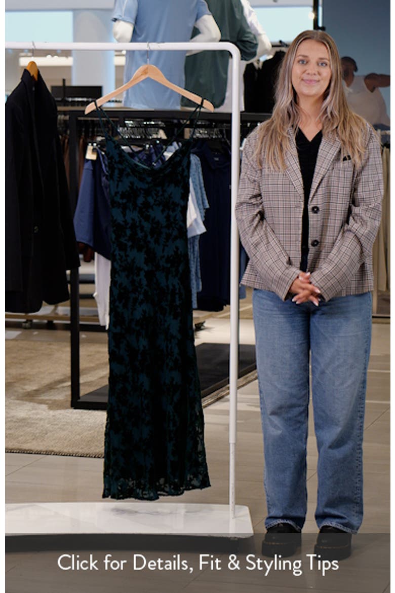 Flocked Velvet Midi Dress video