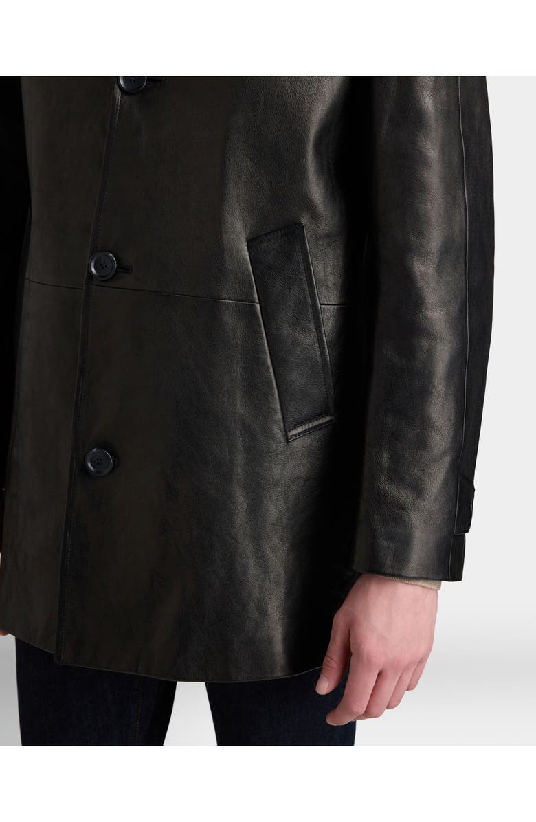 Bally Car Coat in Leather, Alternate, color, Black