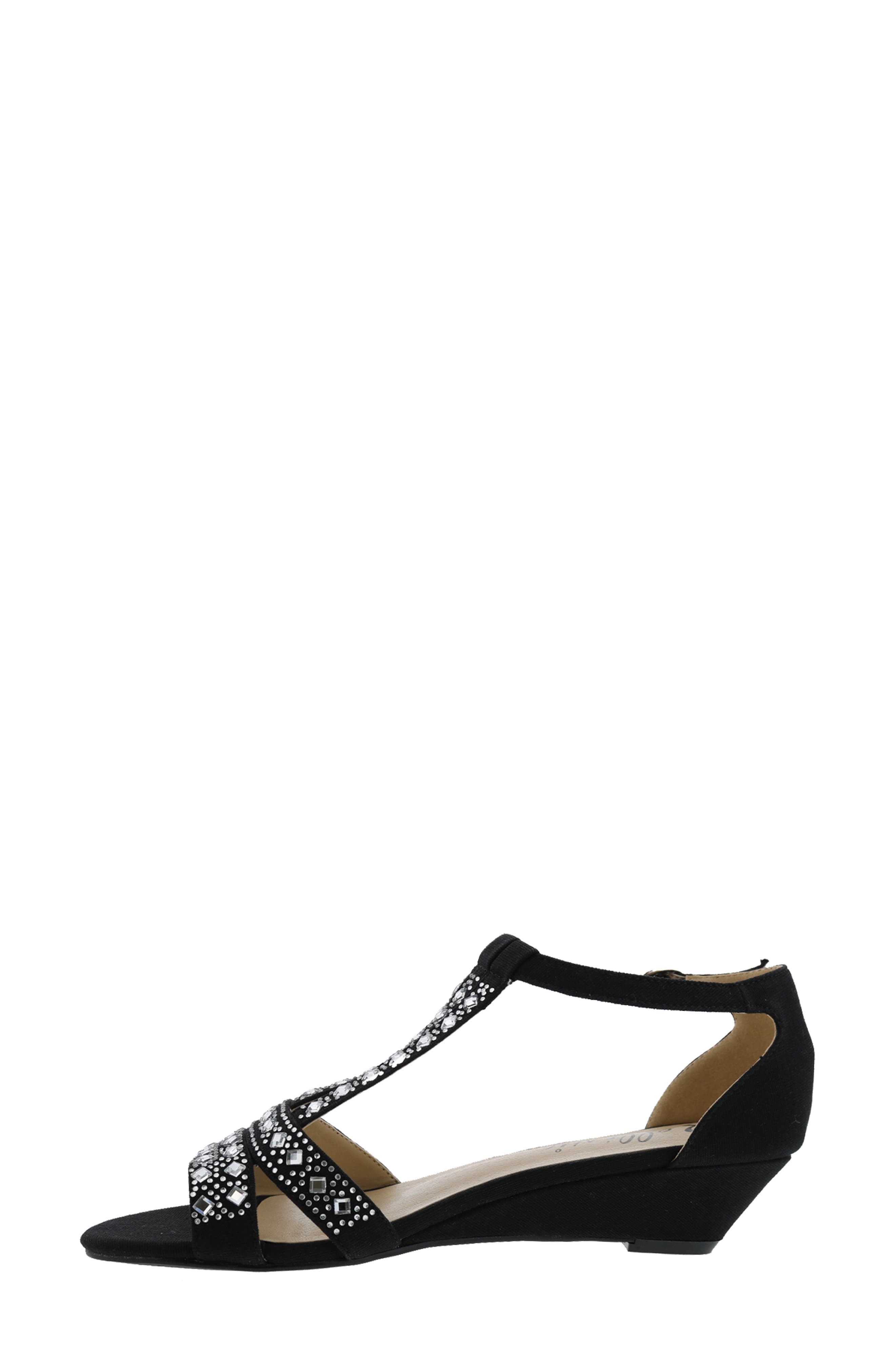 BELLINI Larris Rhinestone Wedge Sandal, Alternate, color, Black