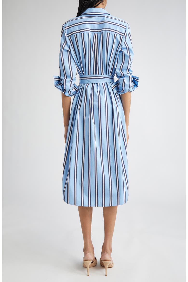 Jubilee Stripe Belted Long Sleeve Cotton Shirtdress, Alternate, color, SKY BLUE/ MIDNIGHT STRIPE