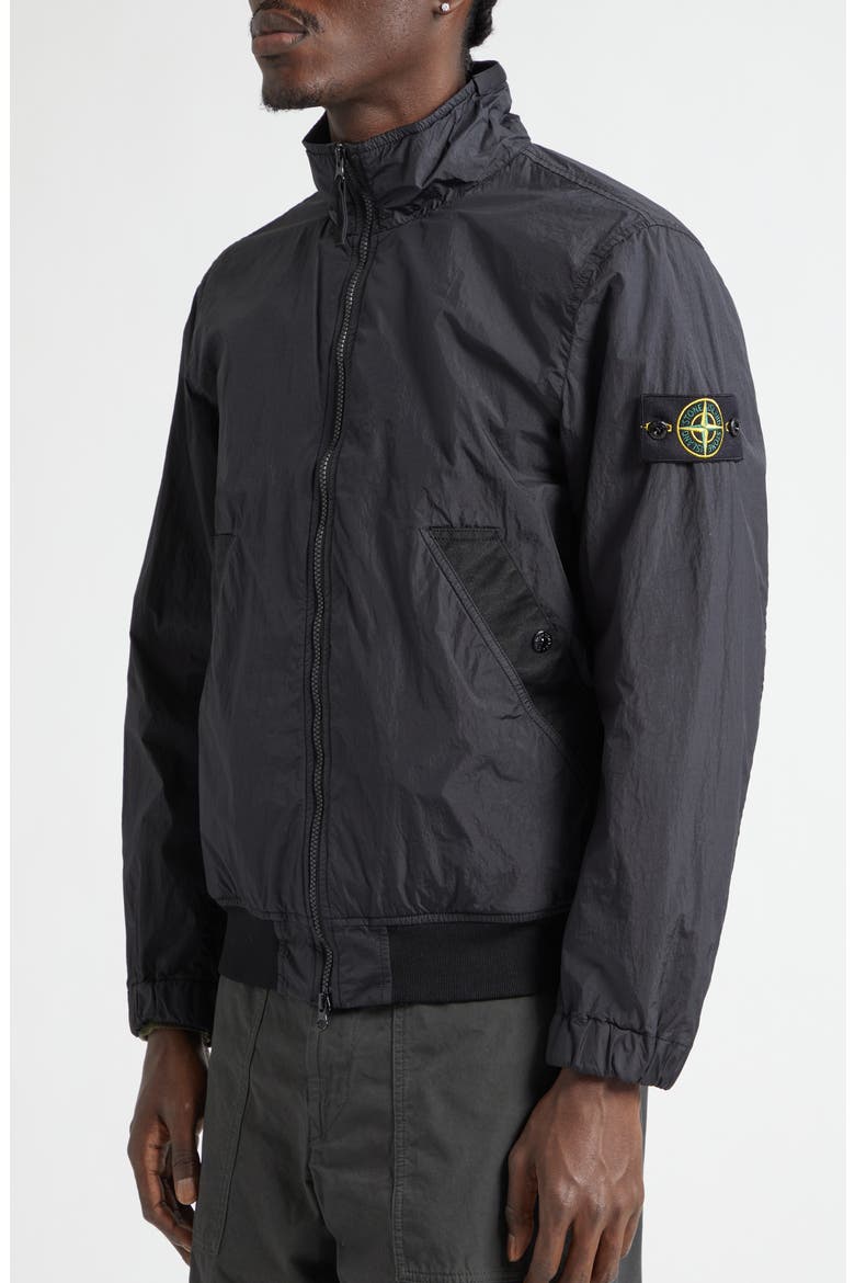 Coated Crinkled Water Repellent Jacket, Alternate, color, V0029 BLACK