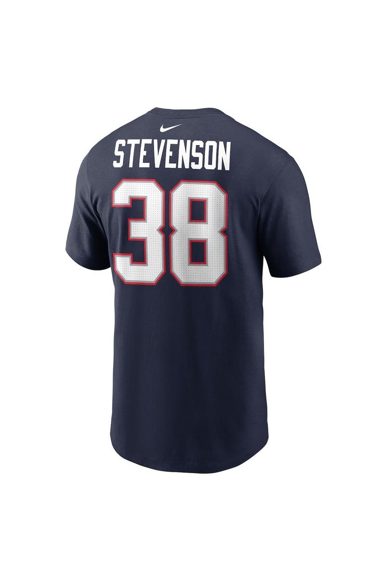 Men's Nike Rhamondre Stevenson Navy New England Patriots Player Name & Number T-Shirt, Alternate, color, Navy