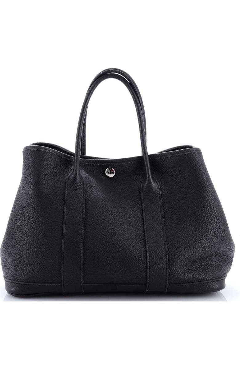 Pre-Owned Hermes Garden Party Tote Leather 30, Alternate, color, Noir