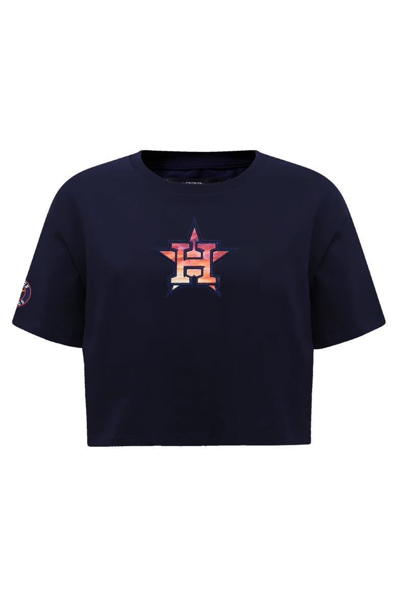 Women's Pro Standard Navy Houston Astros Painted Sky Boxy Cropped T-Shirt, Alternate, color, Navy