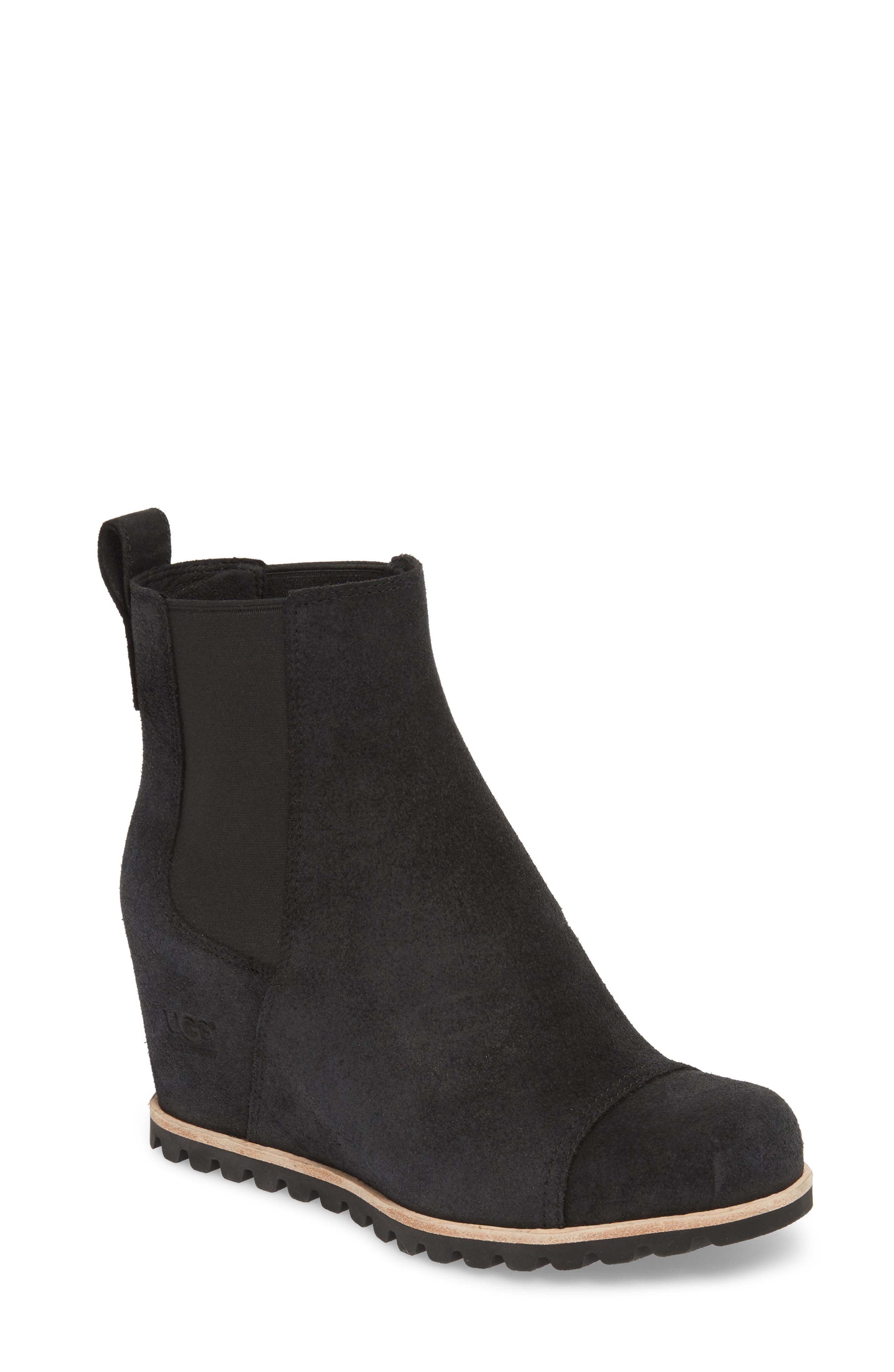 Pax Waterproof Wedge Boot, Main, color, BLACK LEATHER