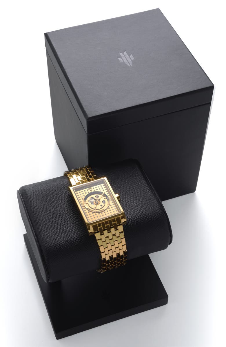 VIEREN Gold Stereo Diamond Swiss Automatic Watch, Alternate, color,