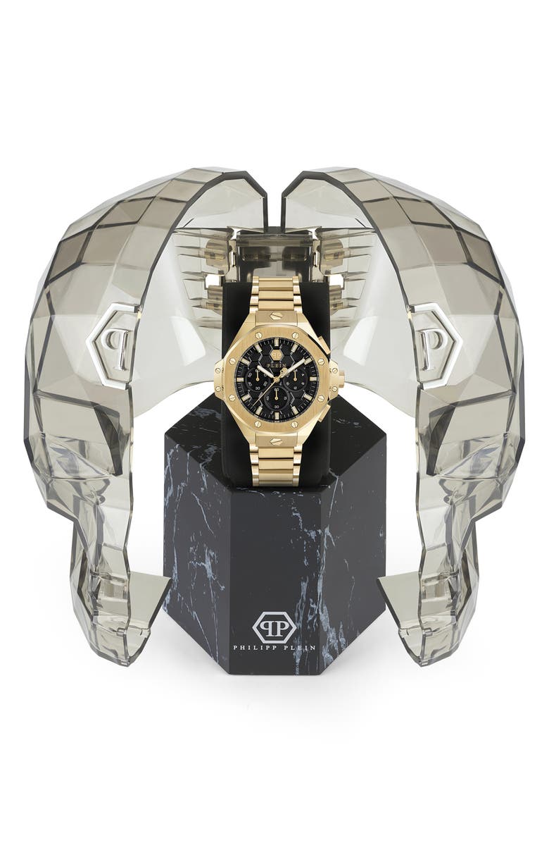 PHILIPP PLEIN Royal Bracelet Strap Chronograph Watch, 42mm, Alternate, color, Ip Yellow Gold