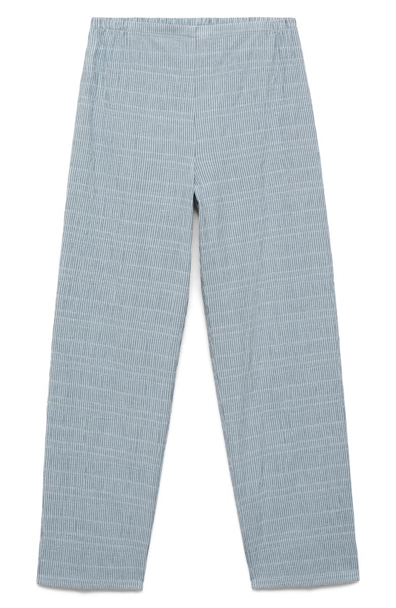 MANGO Stripe Stretch Cotton Pajama Pants, Alternate, color, Mint Green