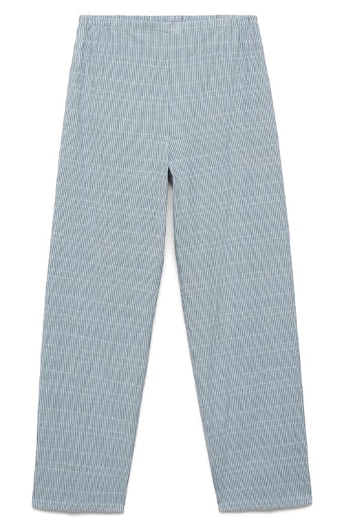 Mango Stripe Stretch Cotton Pajama Pants In Mint Green