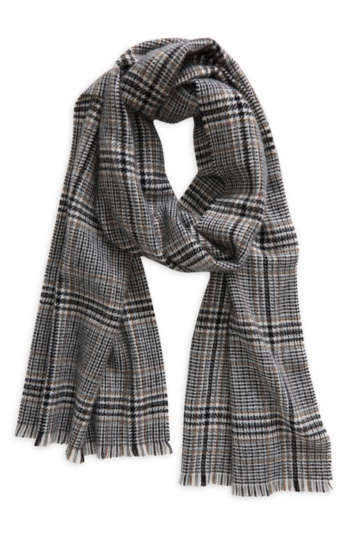 Andrew Stewart Glenn Plaid Cashmere Scarf in Black 