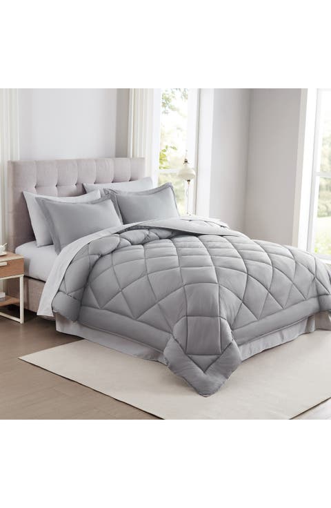 Solid Reversible 7-Piece Comforter Set