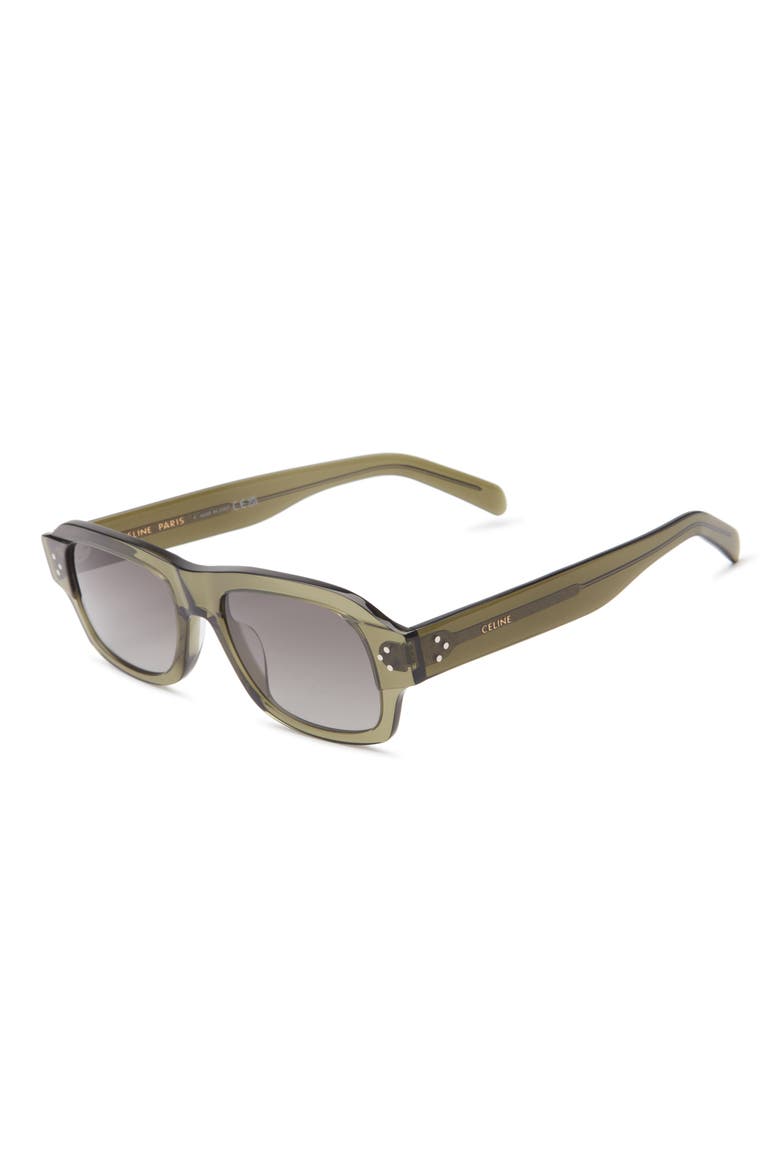 3 Dots 53mm Rectangular Sunglasses, Alternate, color, SHINY DARK GREEN / GRADIENT