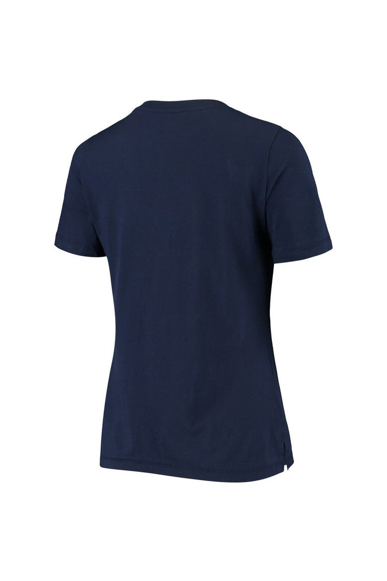 Women's Under Armour Navy Toledo Mud Hens Performance V-Neck T-Shirt, Alternate, color, Navy