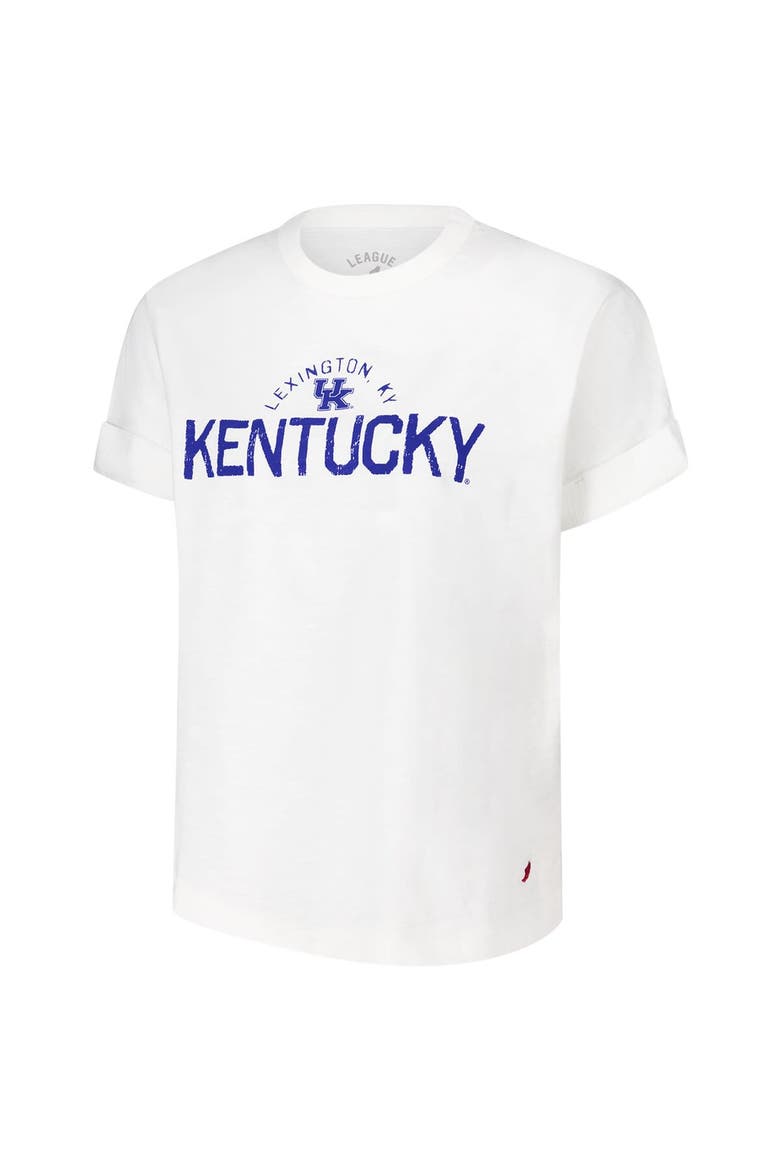 Women's League Collegiate Wear White Kentucky Wildcats Slub Rolled Cuff T-Shirt, Alternate, color, White