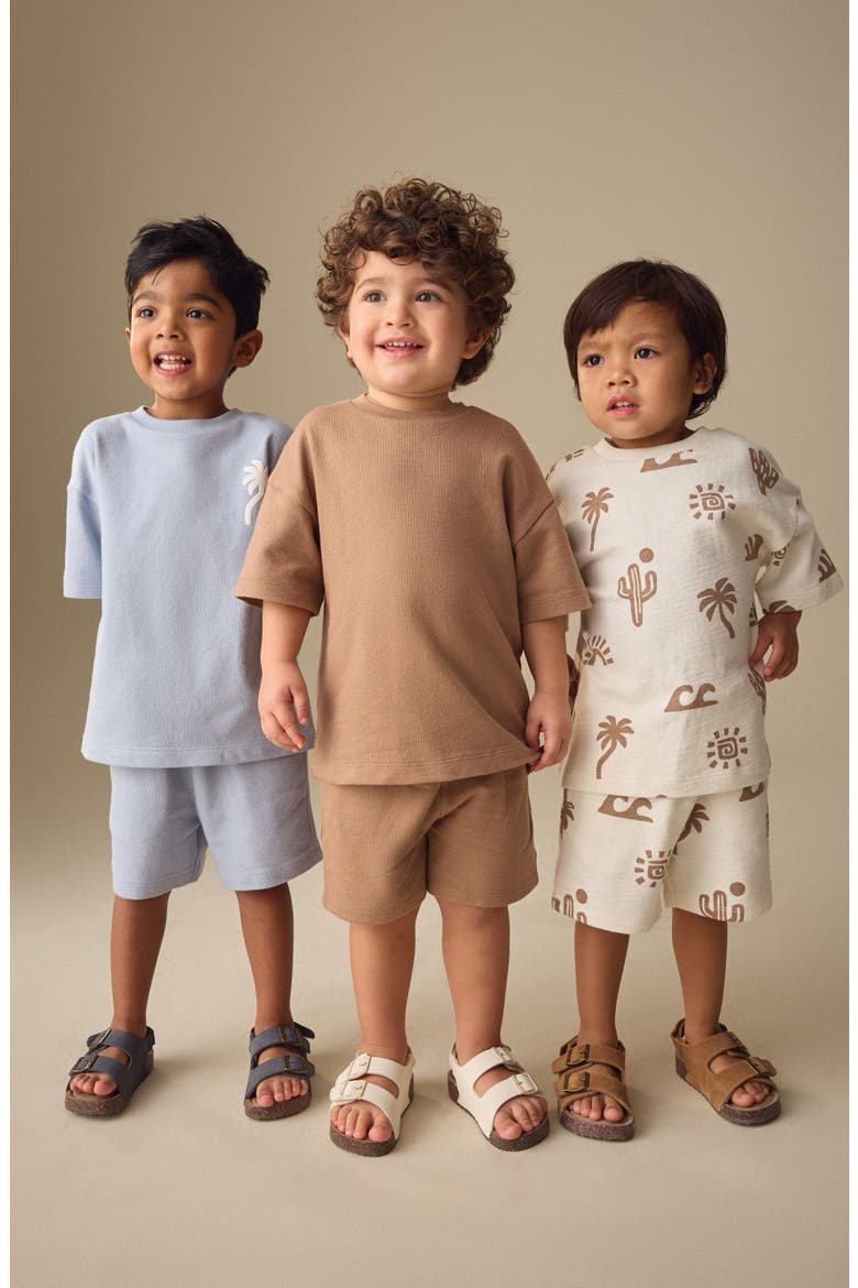 Kids' Soleil Short Sleeve Sweatshirts & Shorts Assorted 6-Pack, Alternate, color, BLUE/ NEUTRAL