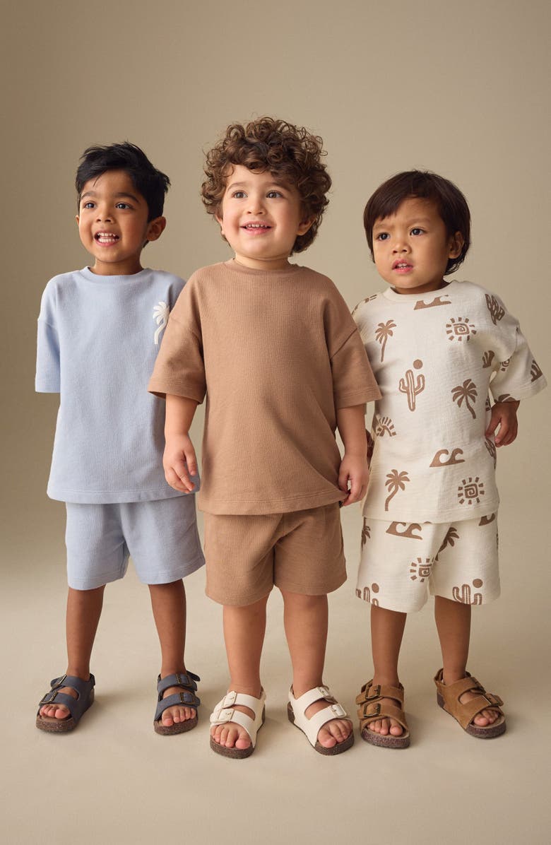 NEXT Kids' Soleil Short Sleeve Sweatshirts & Shorts Assorted 6-Pack, Alternate, color, Blue/ Neutral