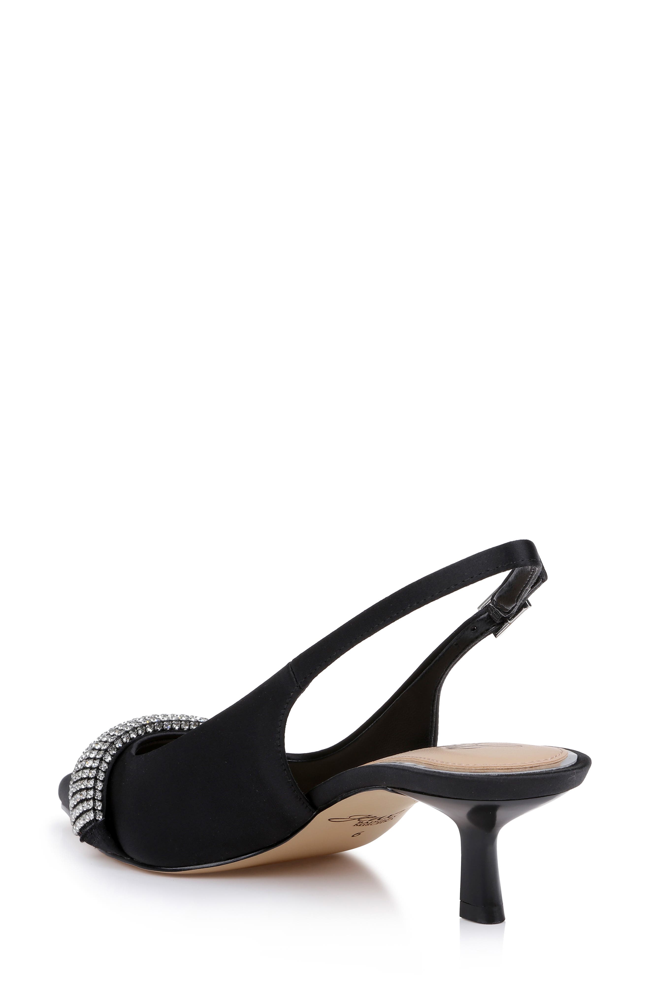 Bibi Pointed Toe Slingback Pump, Alternate, color, BLACK SATIN