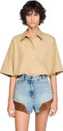 SANDRO Cotton shirt with rhinestones