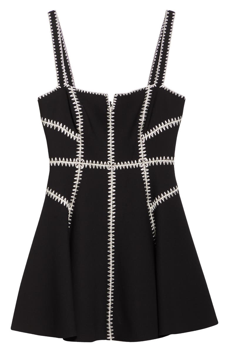 Cinq à Sept Jelena Fit & Flare Minidress, Alternate, color, Black/ Gardenia