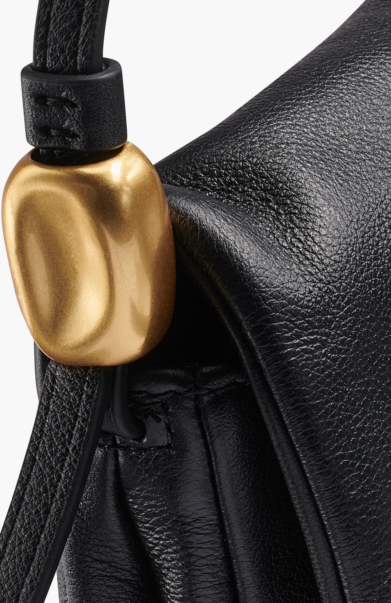 Velvet Flap Shoulder Bag, Alternate, color, Black/Gold