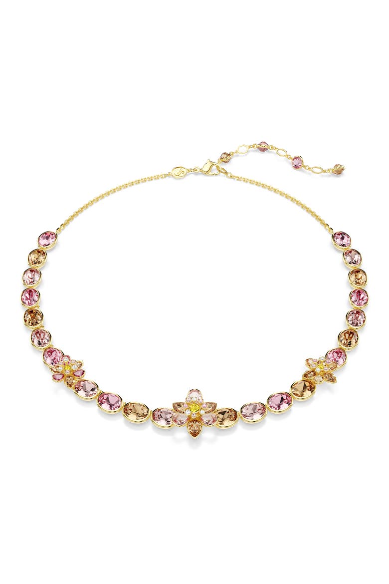 Idyllia Crystal Flower Bracelet, Main, color, GOLD/ MULTI