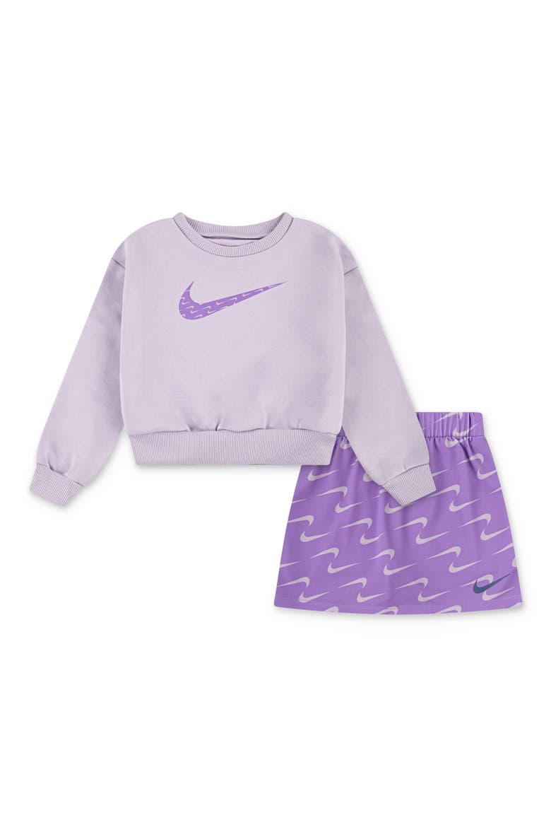 Kids' Swoosh Motion Scooter Top & Skirt Set, Main, color, RUSH FUCHSIA