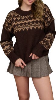 Blu Pepper Fair Isle Crewneck Sweater