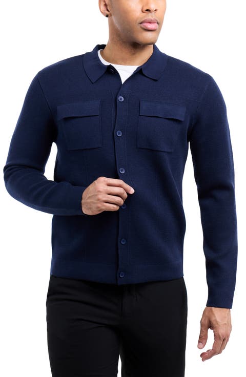 Patch Pocket Button-Up Polo Sweater