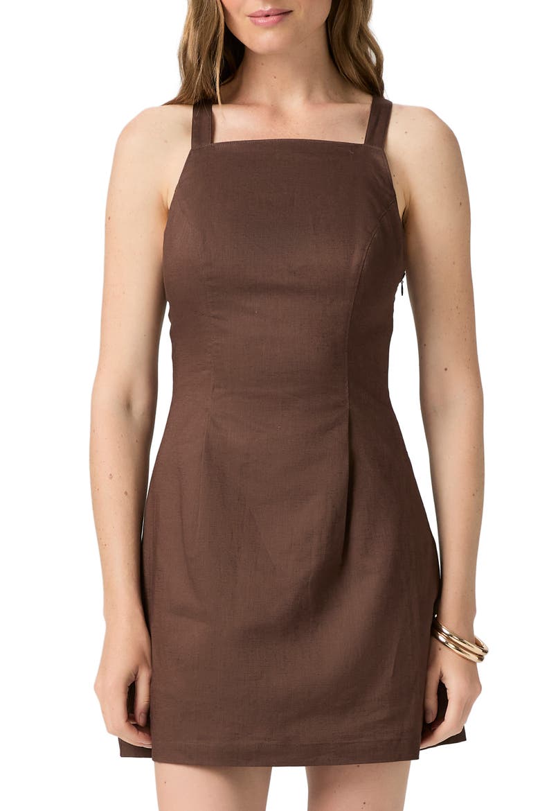 Moxie Linen Blend Dress, Alternate, color, TAMARIND