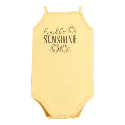 Hudson Baby Soft Cotton Sleeveless Bodysuit In Yellow