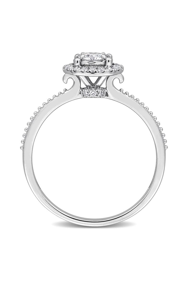 3/8 CTW Lab-Grown Diamond Halo Ring 14k, Alternate, color, White Gold