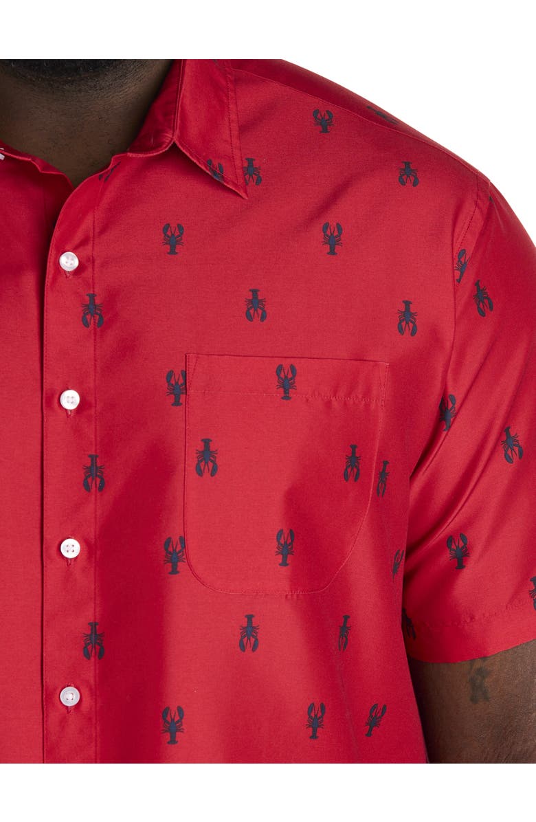 Harbor Bay by DXL Big & Tall Microfiber Lobster Print Sport Shirt, Alternate, color, 