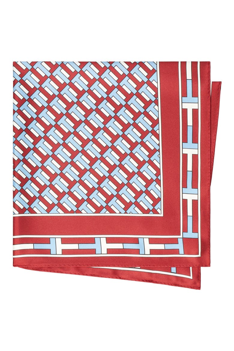 Logo Print Silk Neckerchief, Main, color, RED / BLUE