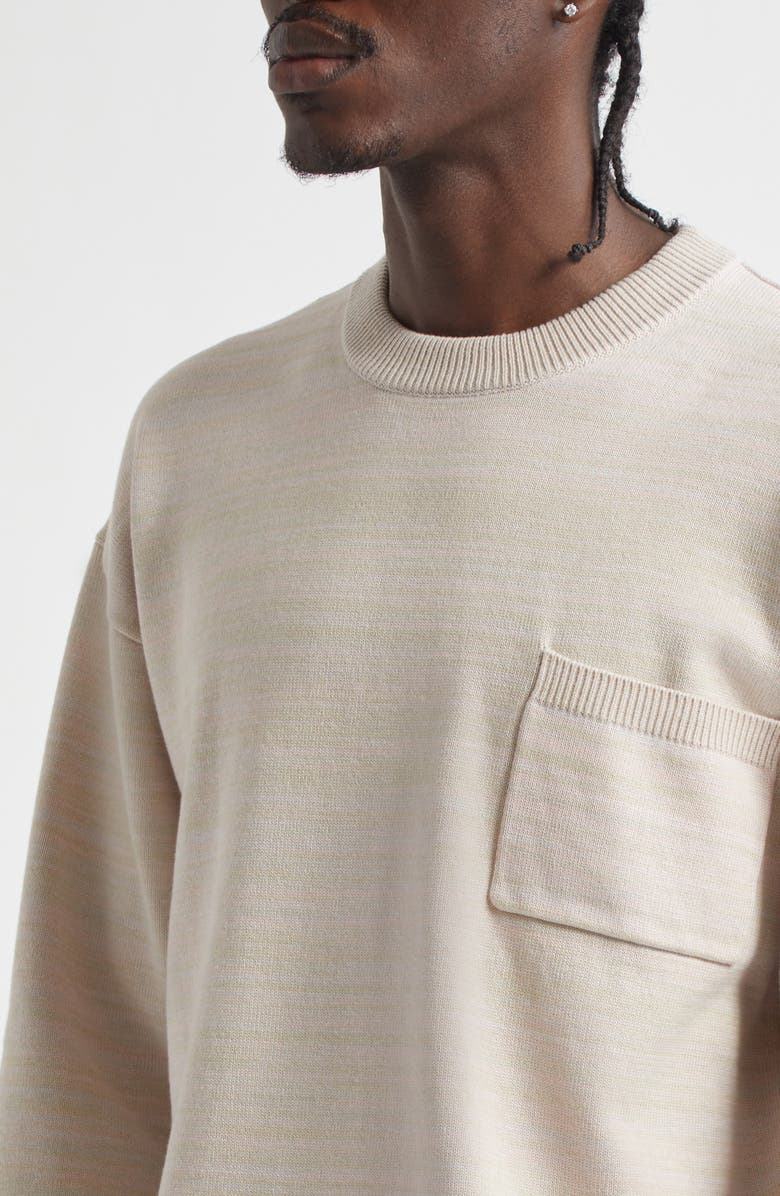 Waste Yarn Project Alice Pocket Crewneck Sweater, Alternate, color, Lights Melange