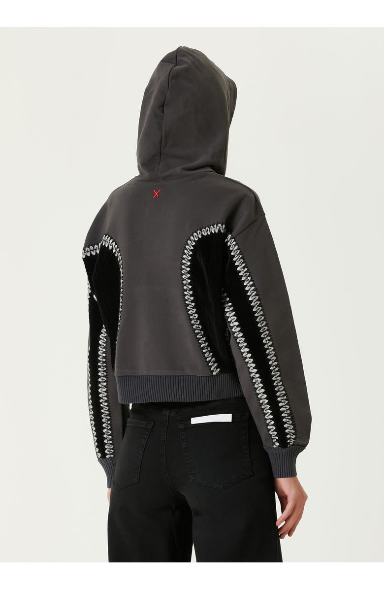 PCFG Cotton Panelled Hoodie, Alternate, color, Black