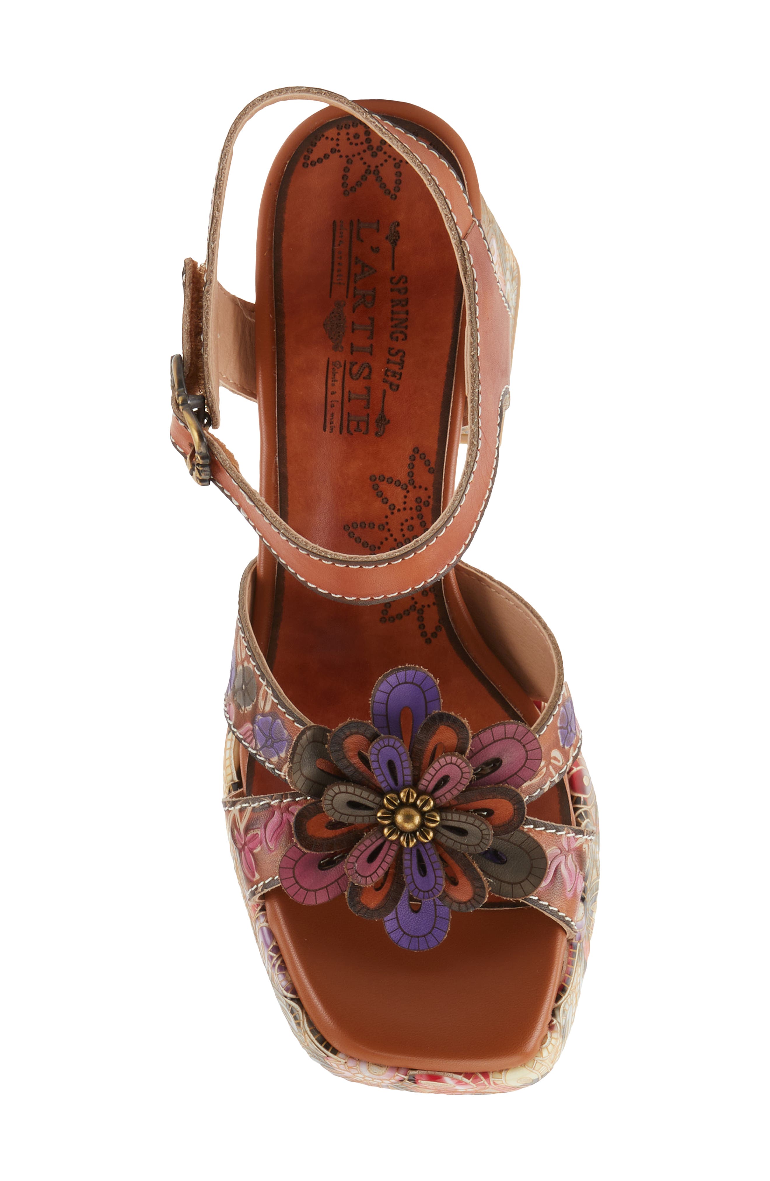 L'Artiste by Spring Step Reflective Floral Square Toe Sandal, Alternate, color, 