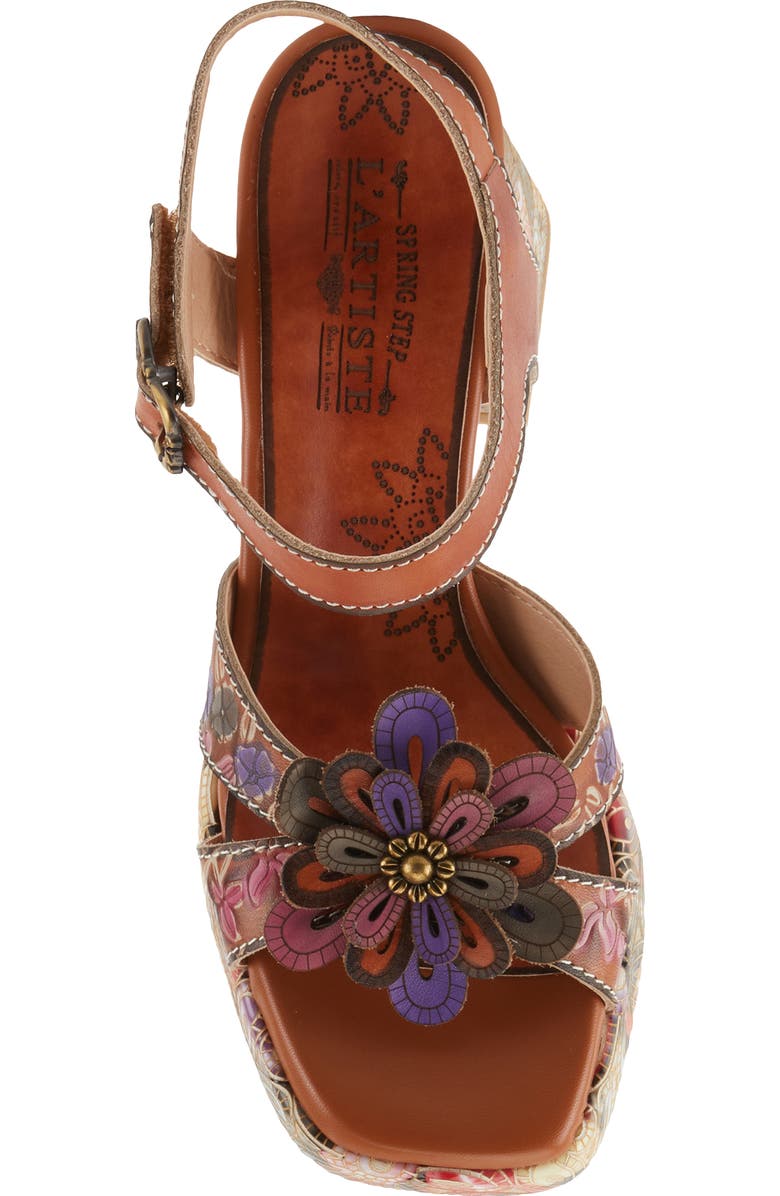 L'Artiste by Spring Step Reflective Floral Square Toe Sandal, Alternate, color,